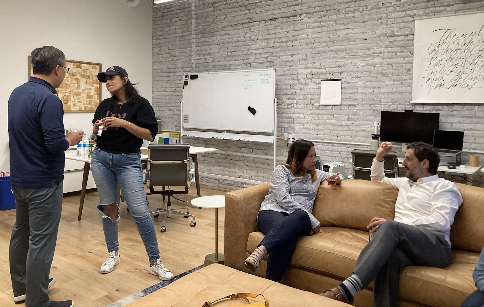 people conversing in the Goldenwood space