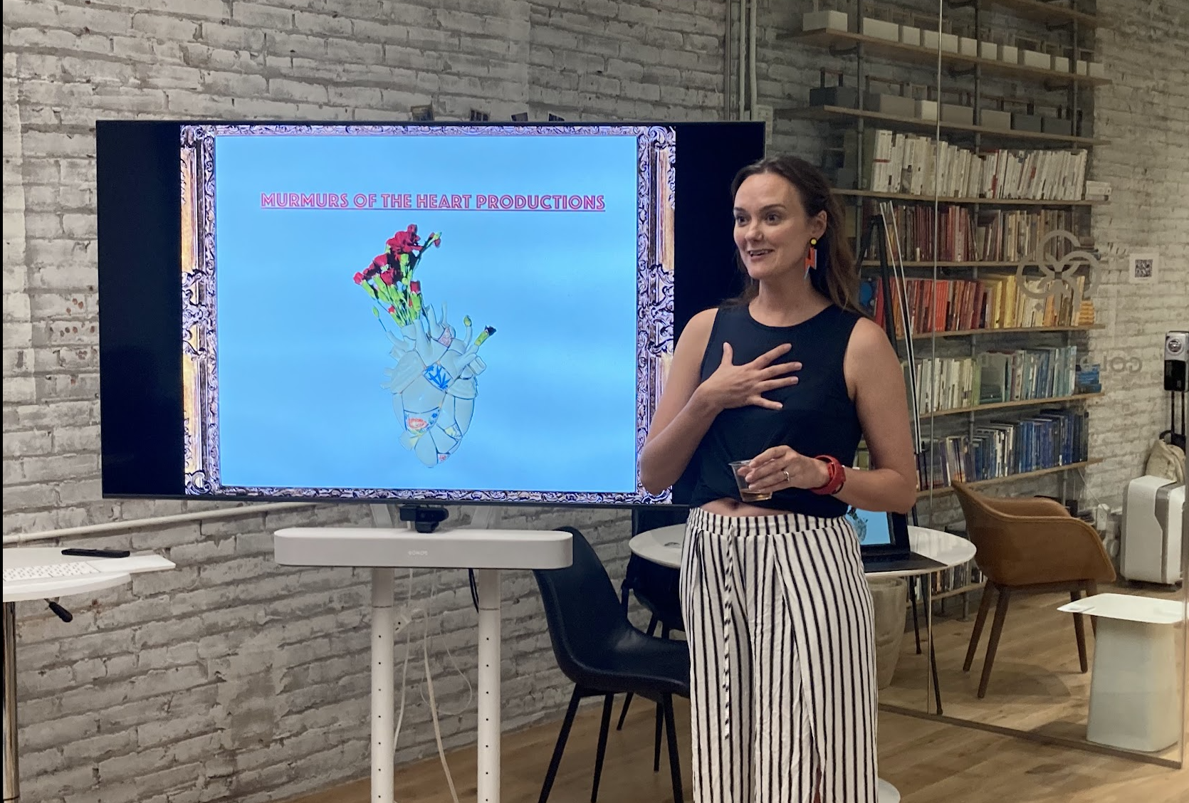 Woman presenting to a group